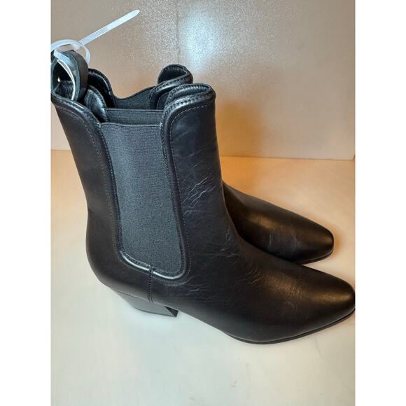Veronica Beard Black Leather Lada Chelsea Boots - Size 9 - Picture 4 of 8